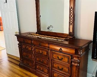 British colonial style dresser with mirror