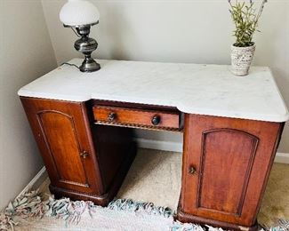 Antique marble top vanity 