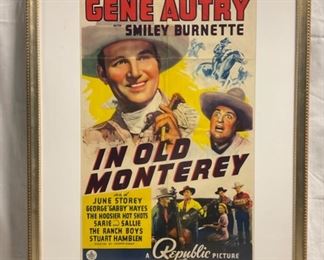 INV #20: "In Old Monterey" movie poster, C. 1939, H 39" x W 25"