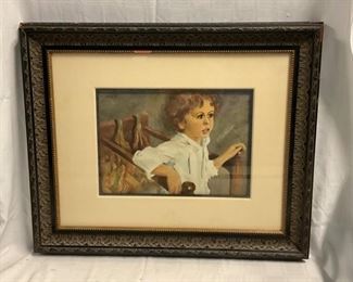 INV #16: Moses Soyer, Boy Seated in Chair, H 11" x W 15"