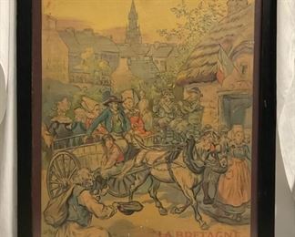 INV #15: Paul Kauffman (French, 1849-1940) "La Bretagne Pittoresque" travel poster, H 41" x W 29"