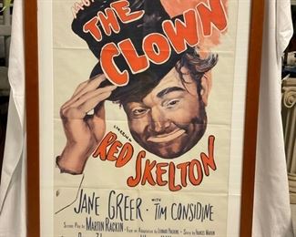 INV #3: "The Clown" Movie poster C. 1963, H 39" x W 26"