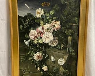 INV #26: Signed Nebeker Floral painting, H 35.5" x W 23"