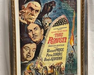 INV #28: "The Raven" movie poster, C. 1963, H 39.5" x W 25"