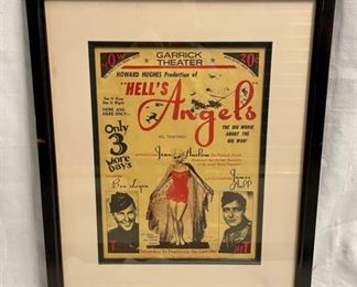 INV #32: Garrick Theater "Hell's Angels" Jean Harlow promotion flyer, H 13.5" x W 10"