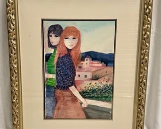 INV #33: Charles Levier original French models scene, H 23" x W 15" (with Cornell Gallery certificate of authenticity)