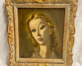 INV #35: John Wesley Carroll "The Lady", oil painting,  C. 1935, H 17" x W 15"