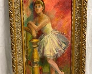 INV #38: Moses Soyer painting, Ballerina leaning on bar, H 39.5" x W 14"
