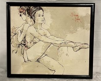 INV #60: Banard DuFour, ballerina lacing pointe shoes, H 14" x W 17"