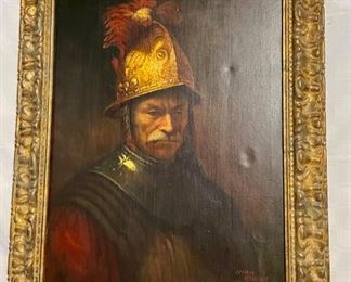 INV #73: Copy of Rembrandt, oil painting signed Savella, H 31" x W 23"