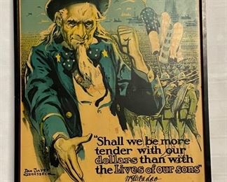 INV #81: Dan Sayre Grosbeak Government Bond Liberty Loan poster, 1917. H 29" x W 19"
