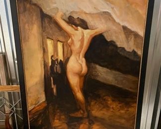 INV #83: Uknown artist, painting of nude woman. H 58" x W 36"