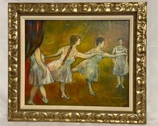 INV #90: M. Soyer painting, Four Ballerinas. H 19" x W 23"
