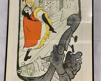 INV #96: Art Deco Jane Avril poster, H 30" x W 20"