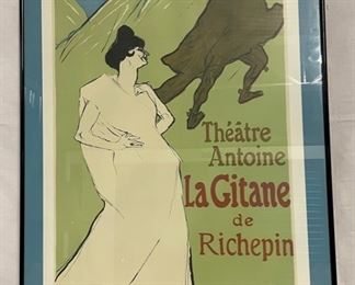 INV #98: Theatre Antoine "La Gitane de Richepin" art deco poster, H 28" x W 20"