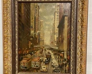 INV #108: American street scene 1940s, H 15" x W 11"