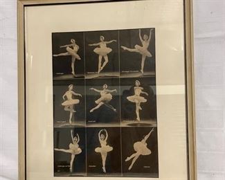 INV #114: Vintage poster of ballet positions, H 14" x W 10"