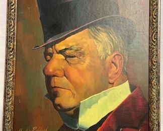 INV #127: Andy Riddoch signed painting W.C. Fields, H 23" x W 19"