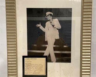 INV #130: Liza Minnelli mixed media artwork and photograph, H 16" x W 12"