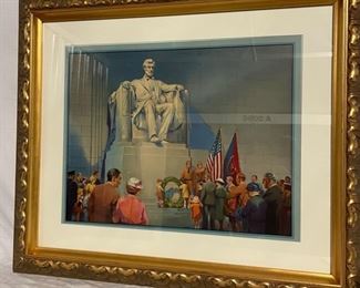 INV #172: Annhain poster of Lincoln Memorial scene, H 18" x W 23"