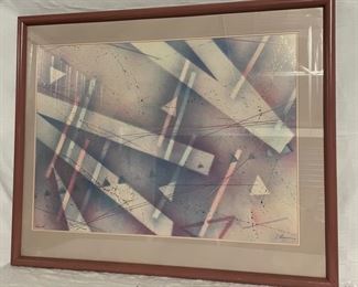 INV #175: C. Ruane 1980s abstract art titled "Sonata", H 32" x W 24"