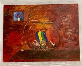 INV #178: Cheryl A. Colin "Living in a Fishbowl", 1999, H 30" x W 40"