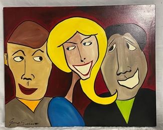 INV #182: Gino Savarino original "Love Triangle", H 24" x W 30"
