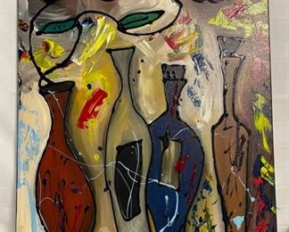 INV #185: Gino Savarino original "Abstract Taste of Wine", H 30" x W 24"