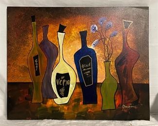 INV #186: Gino Savarino original "Vino e Fiore", H 24" x W 30"