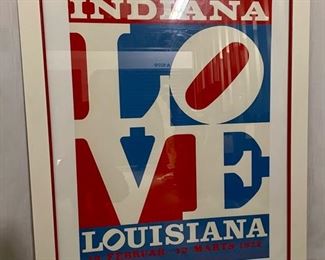 INV #215: 1972 Robert Indiana original Pop Art "Love" serigraph poster, H 38" x W 30"