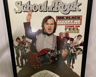 INV #219: School of Rock movie poster autographed by Jack Black, H 40" x W 26"