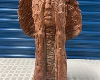 INV #228:                                                                                        "Gossip"                                                                                               Laszlo Ispanky Terracotta                                                                23 inches tall