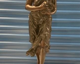 INV #236:                                                                                          Bronze Standing Winged Fairy                                        Marked A.J. Aube                                                                                31 inches tall