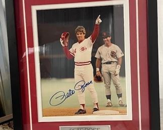 INV #242: Pete Rose autographed framed photo