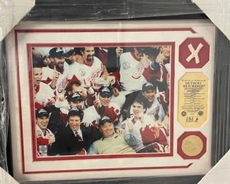 INV #244: Detroit Red Wings Stanley Cup framed collage