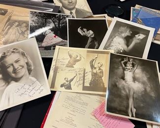 Treasure trove of autographed Ballet dancer photos, vintage playbill booklets etc.