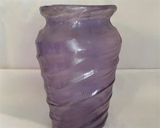 INV #282: 1930s antique Catalonian Art Glass Amethyst vase