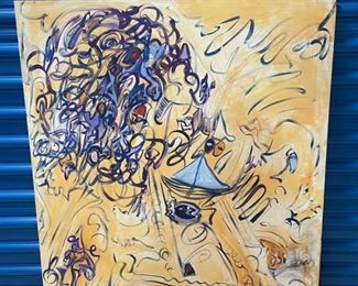 INV #301: Ed Zarro original, boating abstract