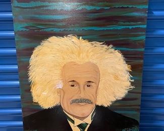 INV #307: Ed Zarro original portrait, Einstein