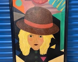 INV #309: Ed Zarro original abstract, woman in hat