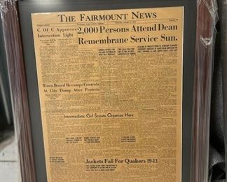 INV #271: Front page Fairmount News October 4, 1956  James Dean Funeral Service