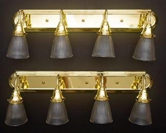 Polished Brass Vanity Sconce 3 Light Set