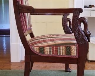 Profile of armchair.