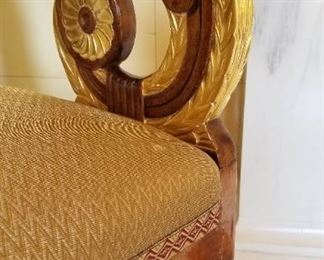 Giltwood detail of Russian armchairs.