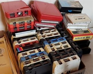 8-track, tapes, sheet music