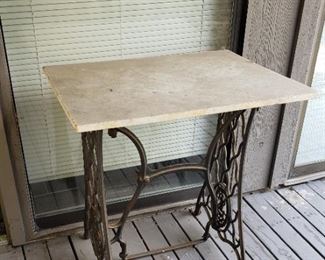 Sewing machine bottom with marble top
