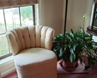 Neutral color slipper chair