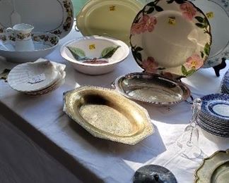 mixed pieces of china, silver plate