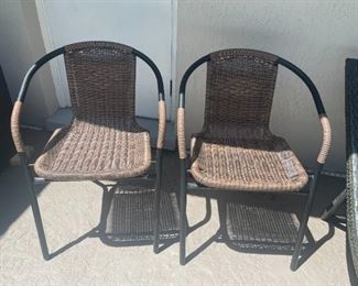 Resin wicker chairs x 4 @ $20 each
