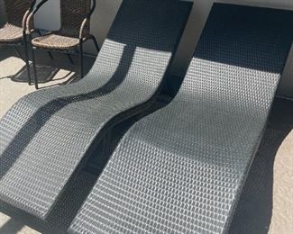 Resin wicker lounge chairs x 2 @ $60 each